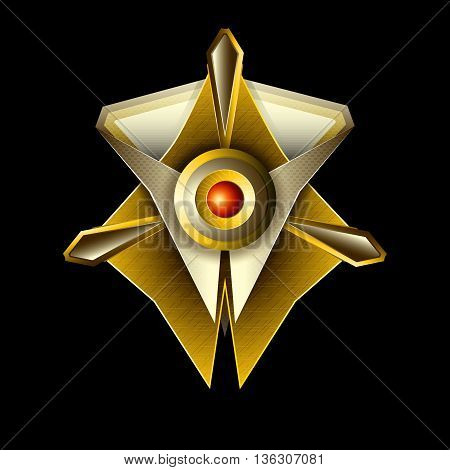 Abstract vector 3D object on a black background. Graphic arts.