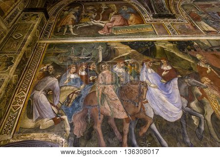 Interiors And Details Of Palazzo Pubblico, Siena, Italy