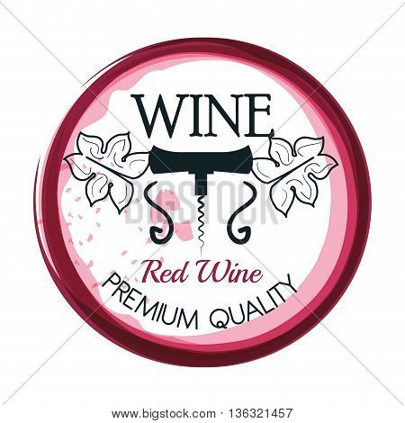 seal of quality wine isolated icon design, vector illustration  graphic