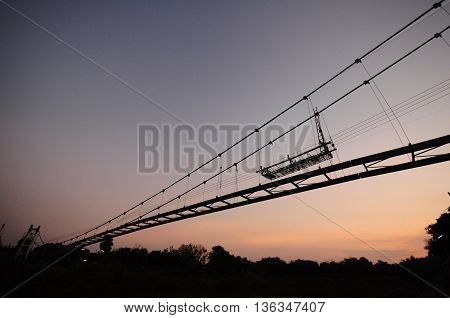 sunrise and bridge in the moring silhouette