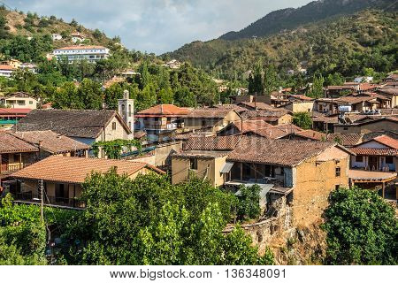 Panoramic view of Kakopetria village. Nicosia District Cyprus.