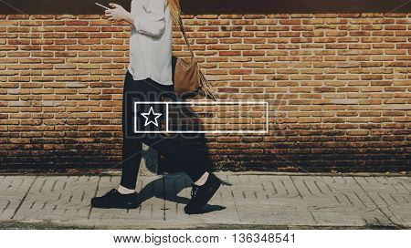 Female Streetwalk Outdoors Banner Graphic Concept