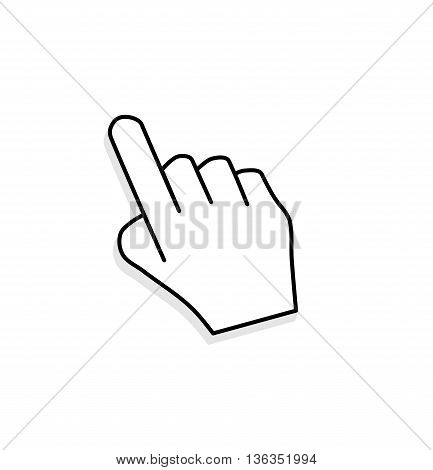 3D hand kursor - modern vector illustration.