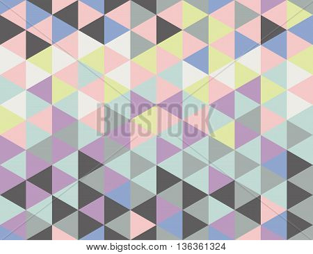 Seamless pattern with triangles with cool and warm pastel colors. Colors of trendy pallettes 2016