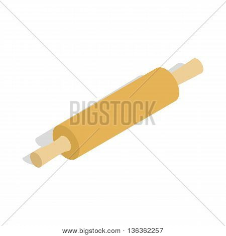 Rolling pin icon in isometric 3d style isolated on white background. Baking tools symbol