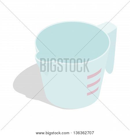 Measuring cup icon in isometric 3d style isolated on white background. Baking tools symbol