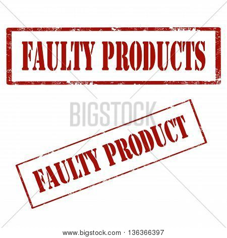 Set of grunge rubber stamps with text Faulty Product,vector illustration