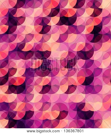 Colorful seamless pattern. Trendy color palette. Circle sparkling figures. EPS 10