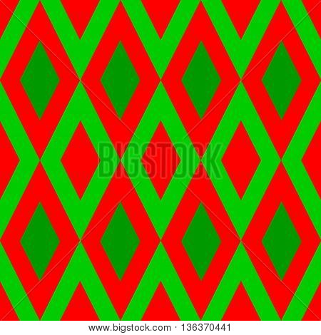 Simple pattern with red and green rhombus .