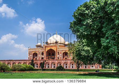 Beautiful view of Humayun's Tomb UNESCO World Heritage Centre Delhi