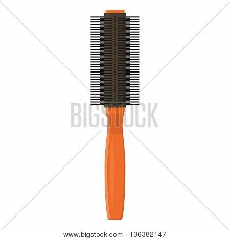 Hairbrush hair comb icon isolated on white background. Fashion hairbrush and style comb hairdresser care icon equipment. Hair brush in flat style. Care for themselves