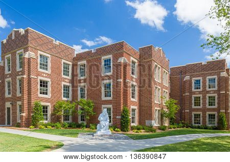 NORMAN OK/USA - MAY 20 2016: Hester and Robertson Halls on the campus of the University of Oklahoma.