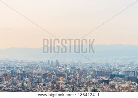 OSAKA, JAPAN - November  30, 2015 : Osaka city view from Umeda sky building, Osaka. View from the top.