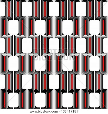 Seamless oriental ornament. Fine vector traditional oriental pattern with 3D elements, shadows and highlights. Black and red parttern