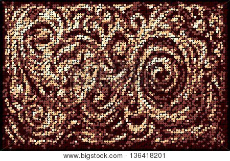 Floral background drawn by round dottes. Eps8. CMYK. Global colors. Gradients free.
