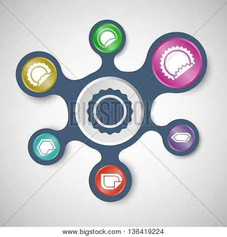 Label infographic templates with connected metaballs, stock vector