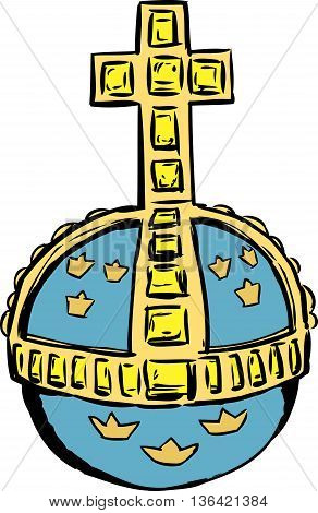 Swedish Globe And Crucifix Part Of Crown