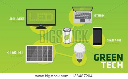 green tech eco environment friendly technology vector illustration