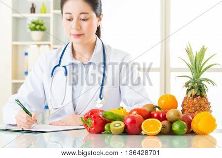 Doctor Nutritionist With Fruits And Vegetable