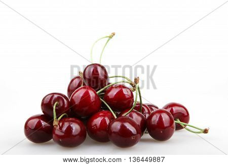 Cherry On A White Background Stock Photos