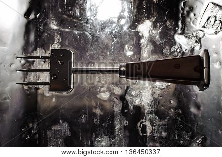 bar Ice pick on solid peace of ice bar tool