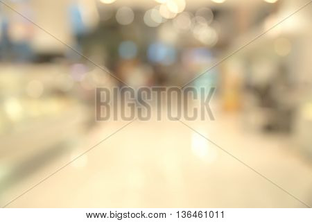 Abstract blurry warm ambient frozen food refigerator background