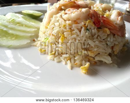 This is thaifood fried rice with shrimp delicious