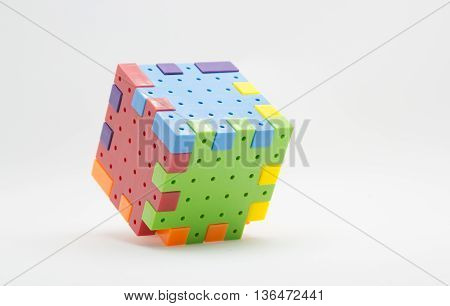 Jigsaw plastic toys Comprising a box isolated
