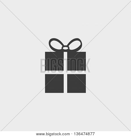 gift icon in a flat design in black color. Vector illustration eps10