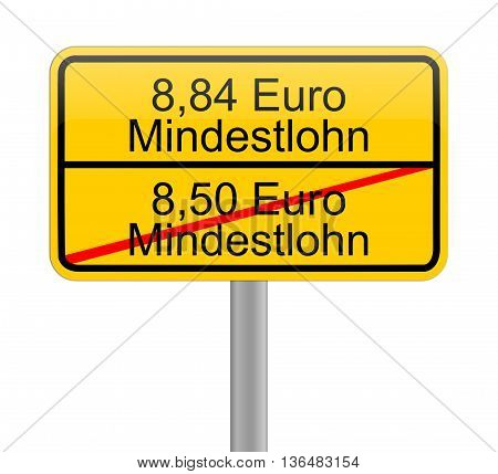 8,84 Euro minimum wage - in german - iilustration