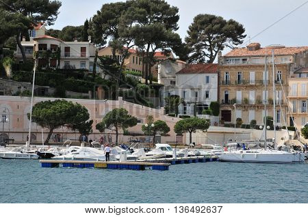 Sanary sur Mer France - april 20 2016 : boats in the port