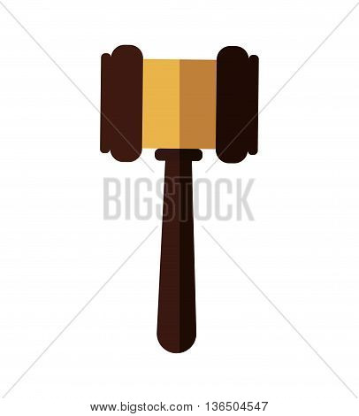 Law and Justice concept represented by hammer icon. isolated and flat illustration