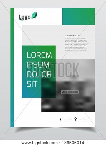 Abstract Business Brochure Design Vector Template In A4 Size. Document Or Book Cover. Annual Report