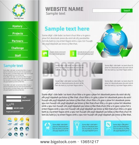 Plantilla de diseño de sitio web, vector.