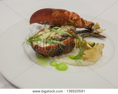 canadian lobster on  a danish restaurant menu