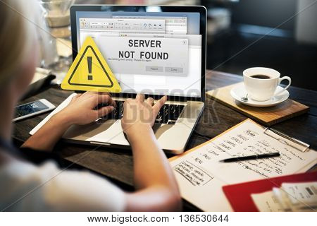 Server Not Found Error Inaccessible Concept