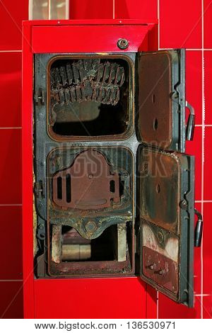 Solid-fuel boiler in the boiler room