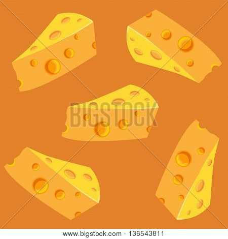Seamless Pattern With Slices Of Cheese
