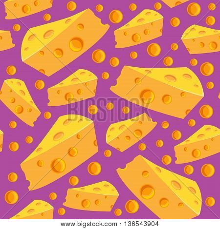 Seamless pattern with a cheese and holes