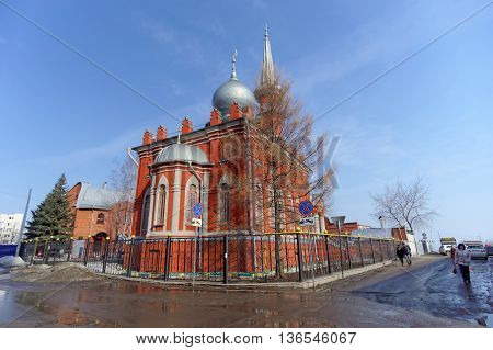 Nizhny Novgorod Russia. - March 31.2016. Cathedral Mosque on the street Kazan embankment