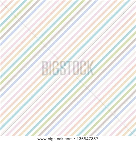 Seamless diagonal stripes pattern with pastel colors - stock vector