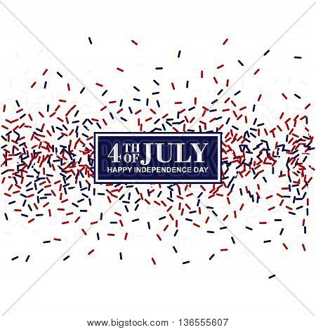 4th of July greeting card. Independence Day conception in traditional American colors - red white blue.