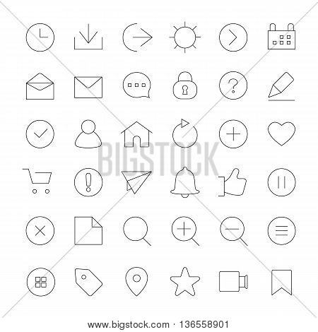 Basic ICT outlines vector icons collection set