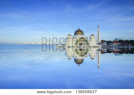 Malacca Straits Mosque ( Masjid Selat Melaka) It is a mosque located on the man-made Malacca Island near Malacca Town Malaysia