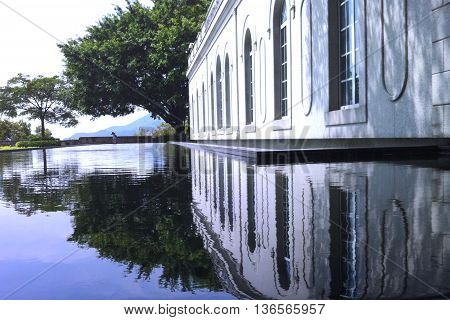 Macau Museum reflection of the water at the side