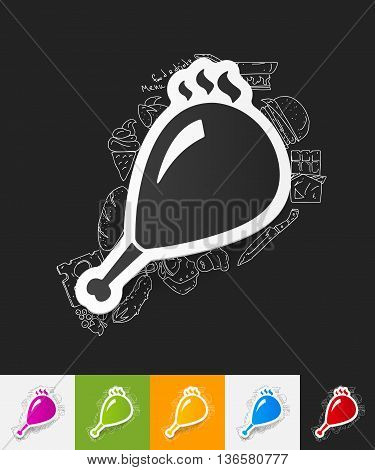 hand drawn simple elements with gammon paper sticker shadow