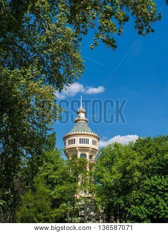 Water tower in Margaret Island Budapest Hungary
