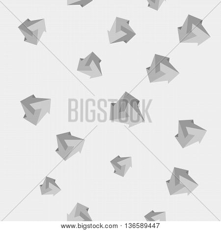 Geometric seamless simple monochrome minimalistic pattern of impossible shapes