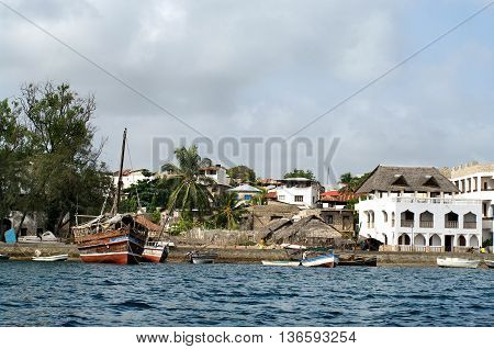 Lamu Town on Lamu Island in Kenya.