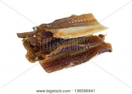 Slices of dried fish. Snack to beer